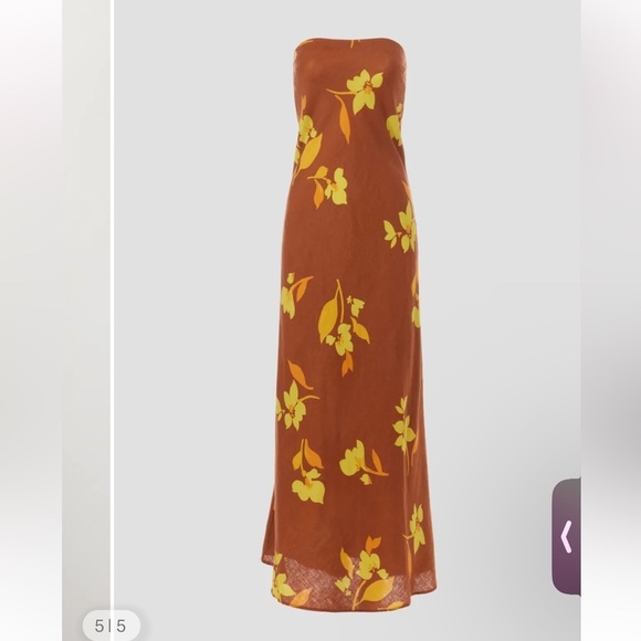 Soleil Soleil Strapless Floral Brown Dress - Picture 6 of 15